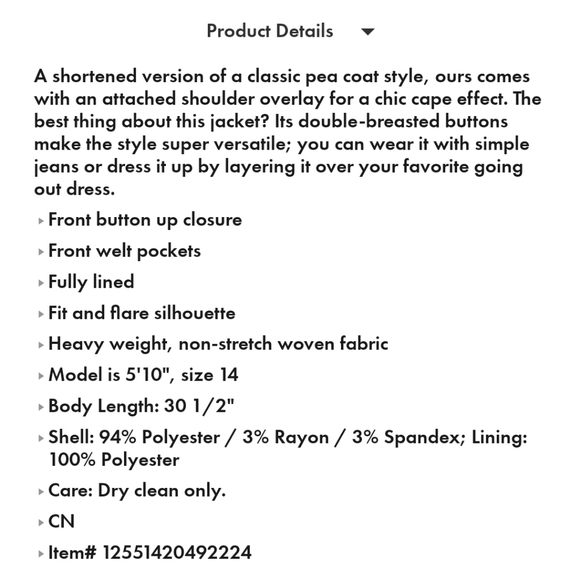 Peplum Cape Jacket - Picture 4 of 4